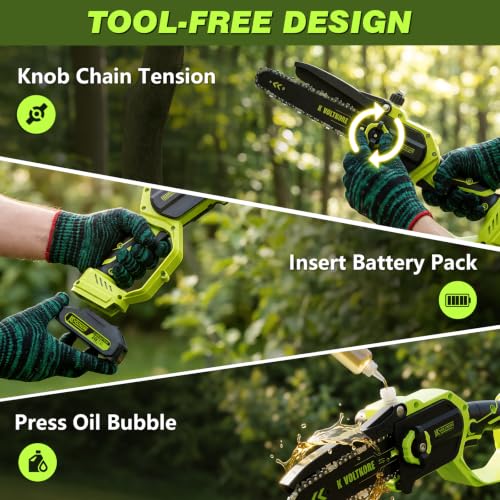2-in-1 Electric Pole Saw for Tree Trimming Battery Powered, Cordless 6-Inch — view 5