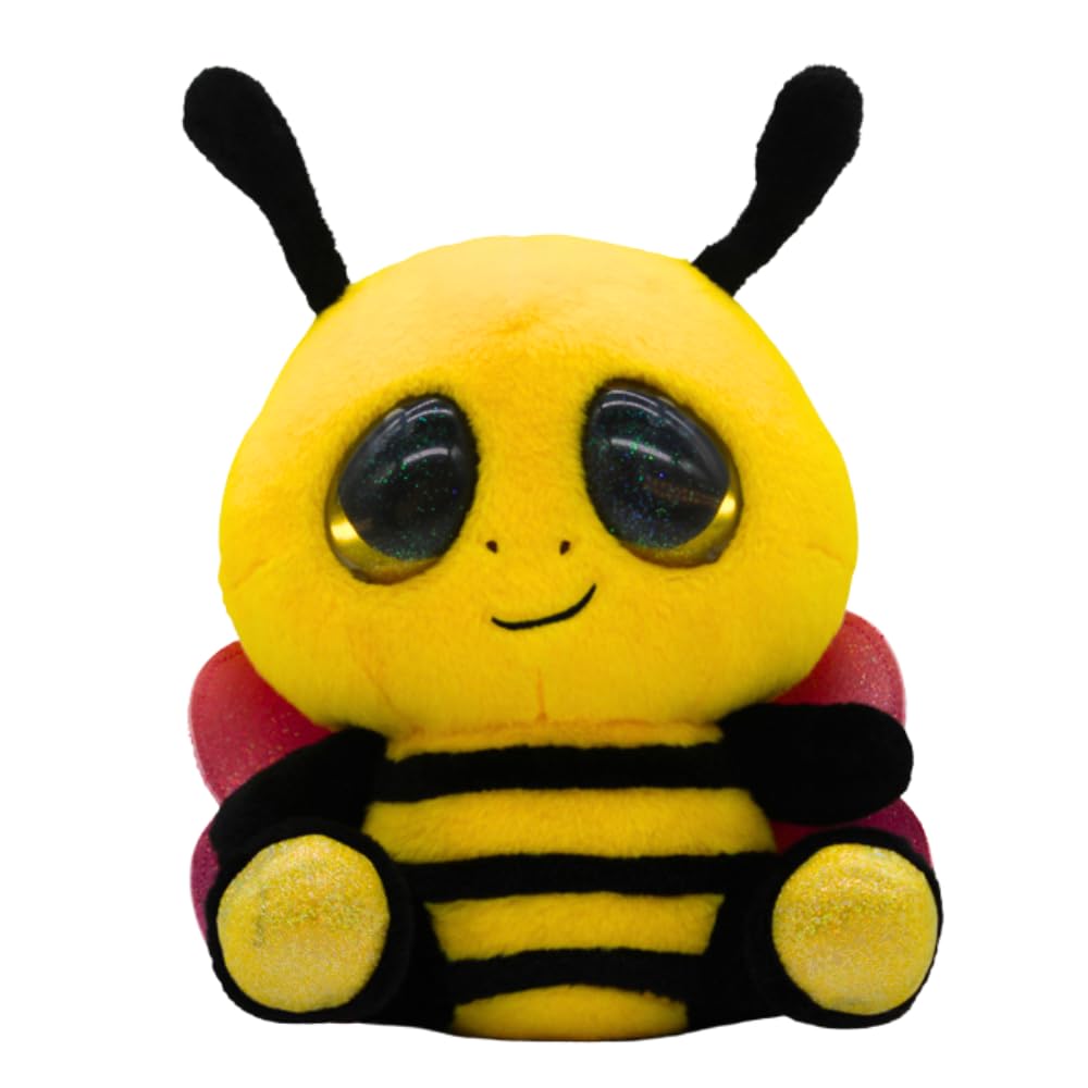 8-inch Large Bumblebee- Shake & Sparkle- Yellow/Black, Fluffy Bee with Glitter Globe Effect Eyes, Stuffed Animal, Made with Kid Safe Materials-image-10