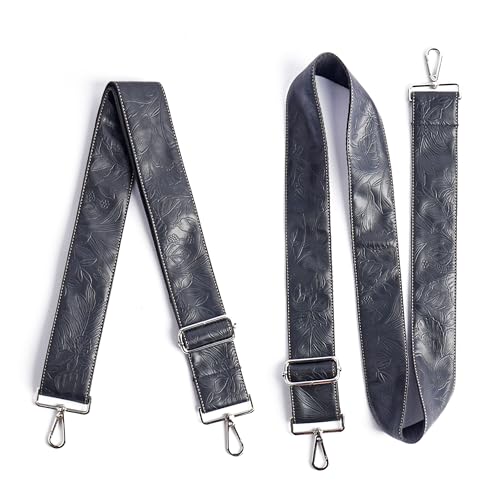 Image of Purse Straps Replacement Crossbody,Crochet Purse Strap for Handbags,Wide Shoulder Straps for Bags(5-Carved Black)
