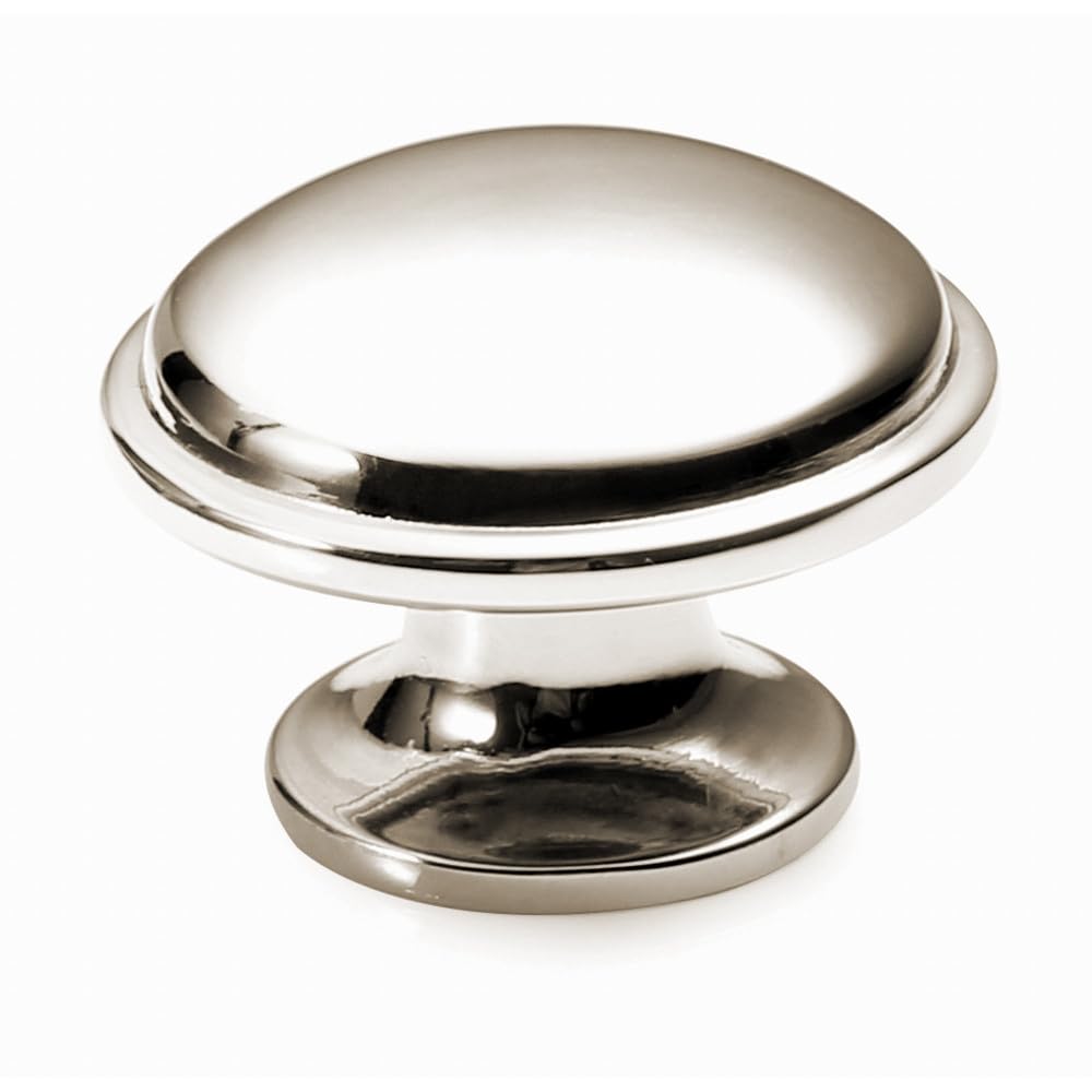 Round Polished Nickel Cabinet Knob - 170, 1-3/8 in (35 mm) — KHTUMEWARE