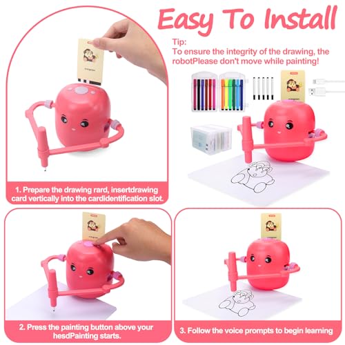 Updated Smart Magic Drawing Robot with Cards for Kids,I Draw Robot Children's Drawingrobot Learning Education Toys Top Kids Toy 2025 Painting Machine,Christmas Must Have Toys 2025 Birthday Gift