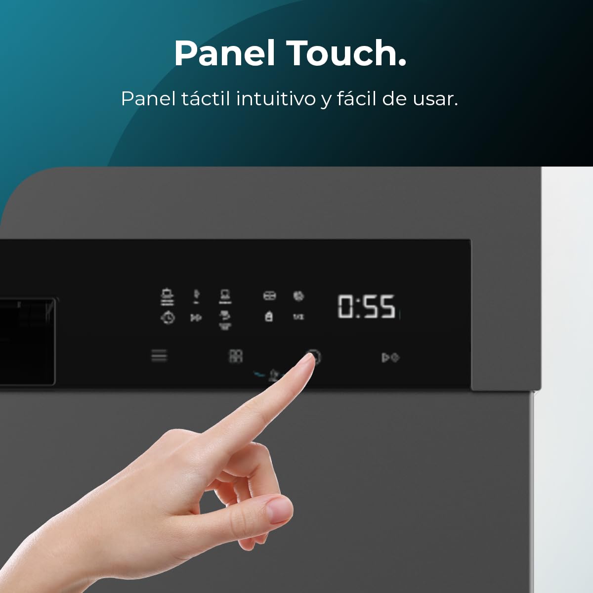 Cecotec Lavavajillas Compacto de 60 cm Bolero Aguazero 6110 Dark E, 1850W, 13 Cubiertos, 6 Programas, Funciones Media Carga, programa 3 en 1, Delay Start, Dry+, FullTouch y ChildLock — view 10