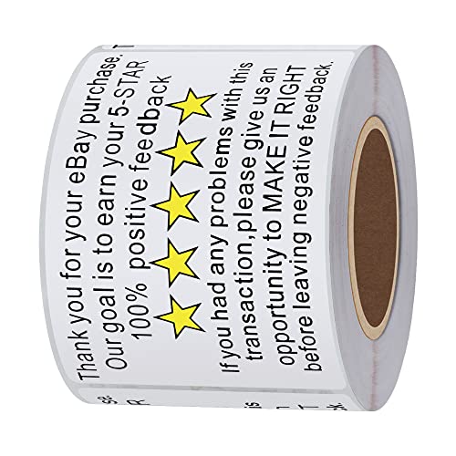 Hybsk 2"X3" Ebay Thank You For Your Purchase Feedback Stickers Ebay Shipping Supplies Labels Adhesive Label 200 Per Roll (Ebay) #TOP1