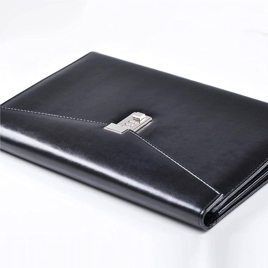 Cartelle a Busta Cartella del file di documenti A4 con password di blocco Valta Organzier Executive Cabinet Pu Borsa for ufficio in pelle Portadocumenti