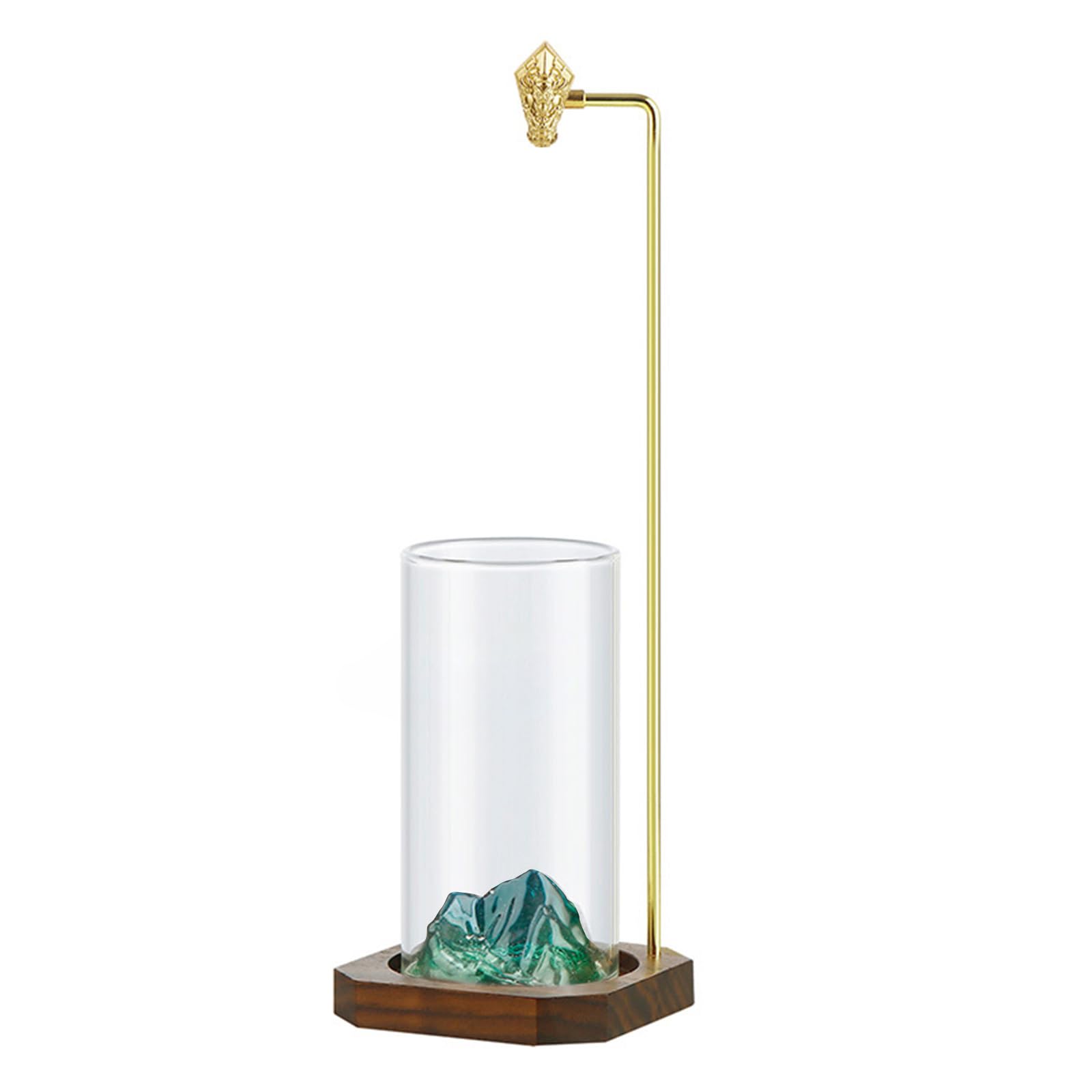 Incenses Stick Holder, Burners with Glass Bottle, Ashes Catcher, Wood Inverted Burners for Meditations Wooden Holder for Sticks