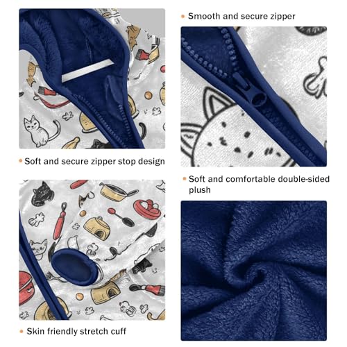 Pet Food Toy Girls Fleece Jacket Girls Fall Jacket Boys Coats Zip Up Hoodie Children Sherpa Warm Outerwear 2-10T3