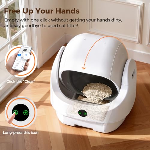 Ellenpent Open-Top Automatic Self-Cleaning Litter Box with WiFi App — view 9