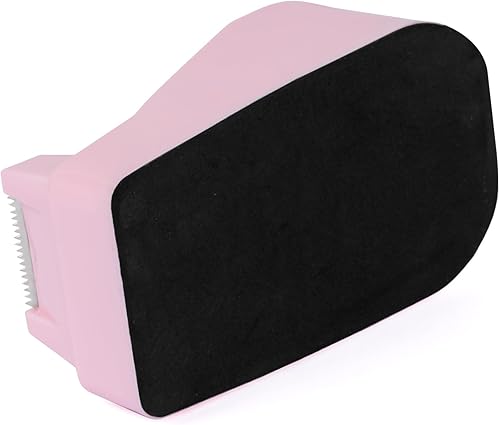 Miniatura 2 de Dispensador de cinta adhesiva para escritorio rosa con base antideslizante con peso - Incluye 6 rollos de cinta adhesiva transparente (0.71 pulgadas