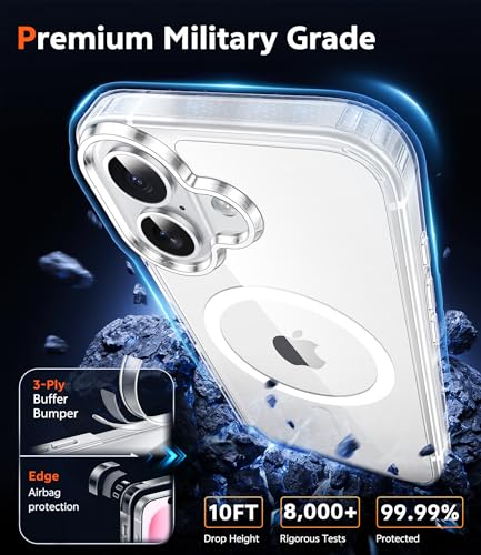 FNTCASE for iPhone 16 Plus Case Compatible with Magsafe Clear Phonecase — view 6