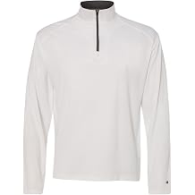 Badger Sportswear Mens Standard B-Core 1/4 Zip Pullover, White/Graphite