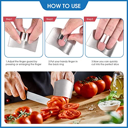 9 Pieces Finger Guard For Cutting Vegetables, Stainless Steel Finger Protector, Knife Finger Protector, Thumb Guard Peelers For Onion Holder Slicer Kitchen Tool Avoid Hurting When Slicing And Chopping #TOP4