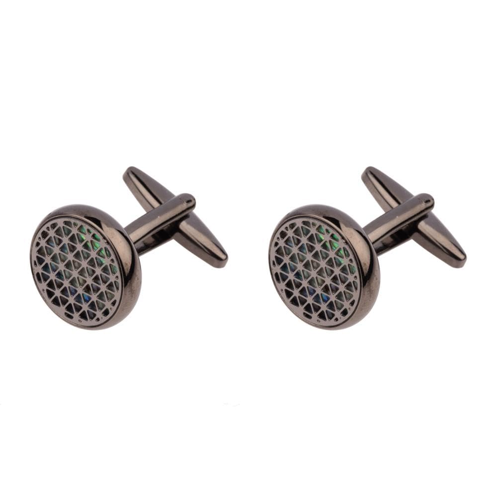 Classic Gunmetal Round Cufflinks – Timeless Design, Premium Formal Accessory-image-40
