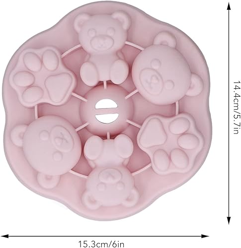 Miniatura 2 de Mumusuki Mini máquina para hacer paletas, formas de animales lindos e impresos, máquina de chocolate antiadherente con tapa para hornear caramelos,