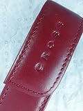 Cross Full Grain Italian Leather, Signature Perforated Detailing, Single Flip Top Pen Plasma Red