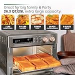 Infrared Heating Air Fryer Toaster Oven, Extra Large Countertop Convection Oven 10-in-1 Combo, 6-Slice Toast, Enamel Baking Pan Easy Clean with Recipe Book, Black Matte Stainless Steel - Image 4