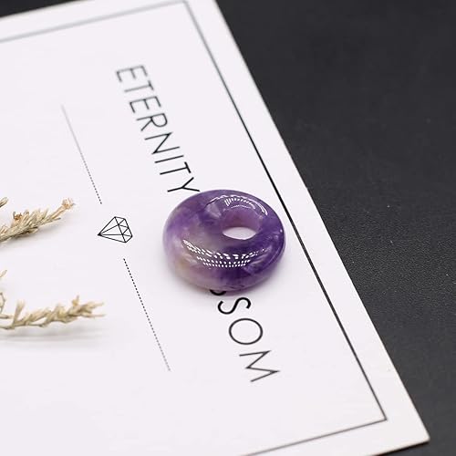 Miniatura 4 de LE SKY 12 colgantes de cuentas de piedra natural, forma redonda, agujero excéntrico, cuentas de piedra de ágata de cristal, dijes para hacer joyas,