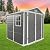 6x6 FT Outdoor Storage Resin Shed with Floor,Waterproof Plastic Garden Bike Shed with Lockable Door, Sloped Roof, Vents & Windows, Easy Assembly Tool Shed for Lawn, Backyard, Patio, Grey