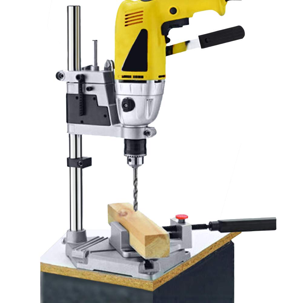 Soporte de Taladro Ajustable Greensen, Soporte de Banco para Taladro con Tornillo de Bancada, Herramienta de Bricolaje para Taladros Universales, Prensa Manual para Fijación Estable