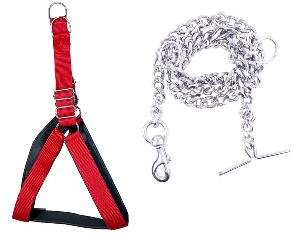 Dog & Cat Combo Adjustable Padded Chest Belt Harness & Dog Chain for Small & Medium Dogs (3/4 Inch) (B09V5PCQ92) Amazon Price History, Amazon Price Tracker
