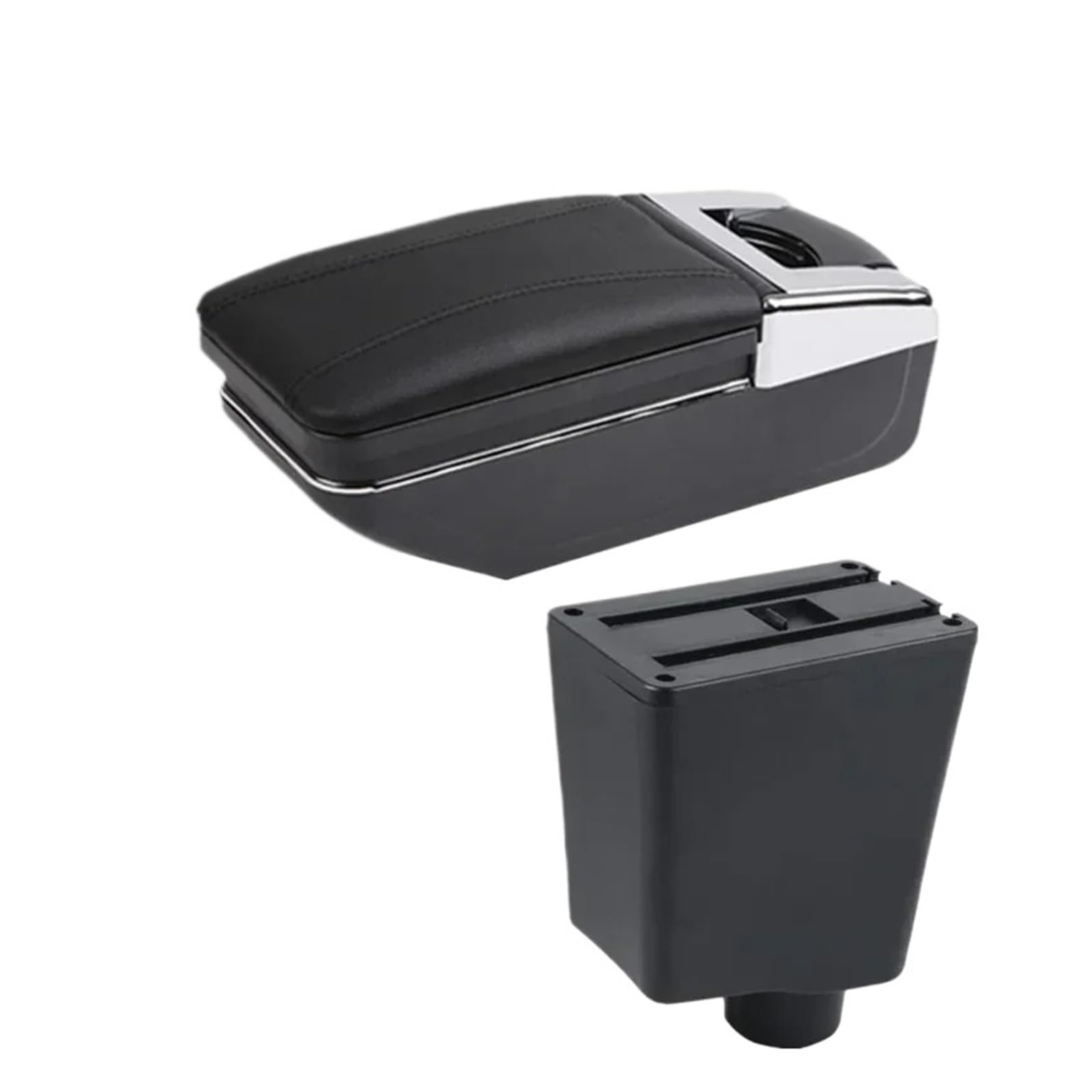 Ecbugat A Black Line No Usb For Captur For Clio 3 Iii Car Armrest Box Accessories Storage Parts Dedicated Interior Retrofit Car Armrest Box(A Black Line No Usb)