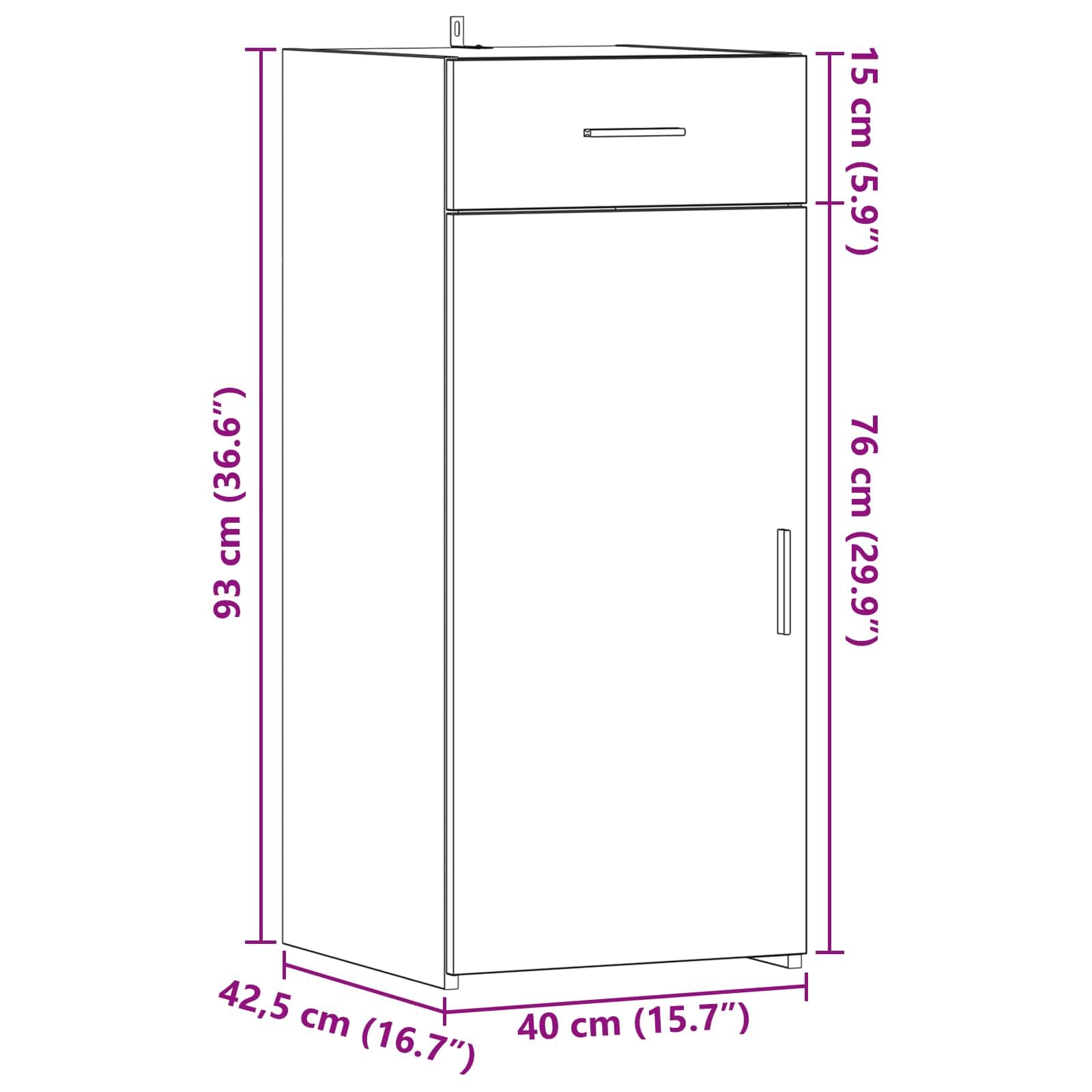 Makastle Armoire de Rangement avec tiroir Bois Ancien 40 x 42,5 x 93 cm