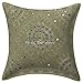 Stylo Culture Cotone Indiano Cuscino Cuscino Specchio Decorativo Ricamato Divano Cuscino Copertura Verde 16 x 16 Gola Cuscino Cuscino Etnico Cuscino