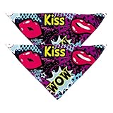 Accessoires pour animaux de compagnie : les bavoirs pour chien peuvent être utilisés à la fois pour chien et chat, différentes couleurs et styles peuvent bien correspondre à eux. Le foulard est lavable et réglable. Vous recevrez 2 bandanas pour animaux de compagnie du même style.