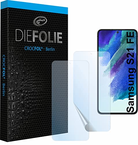 Crocfol Schutzfolie vom Testsieger [2 St.] kompatibel mit Samsung Galaxy S21 FE 5G - selbstheilende Premium 5D Langzeit-Panzerfolie (Case-Friendly)