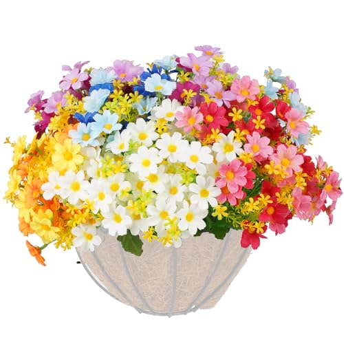 MmmLucipor 6 pcs Fleurs Artificielles, Fleurs Artificielles Extérieures, Marguerite Bouquet Artificielle, Fleur Artificielle Nécropole, Fausse Fleur...