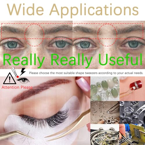 (T05+T06) 2 Stück Kombinationen, SEEDEW Pinzette Wimpernverlängerung