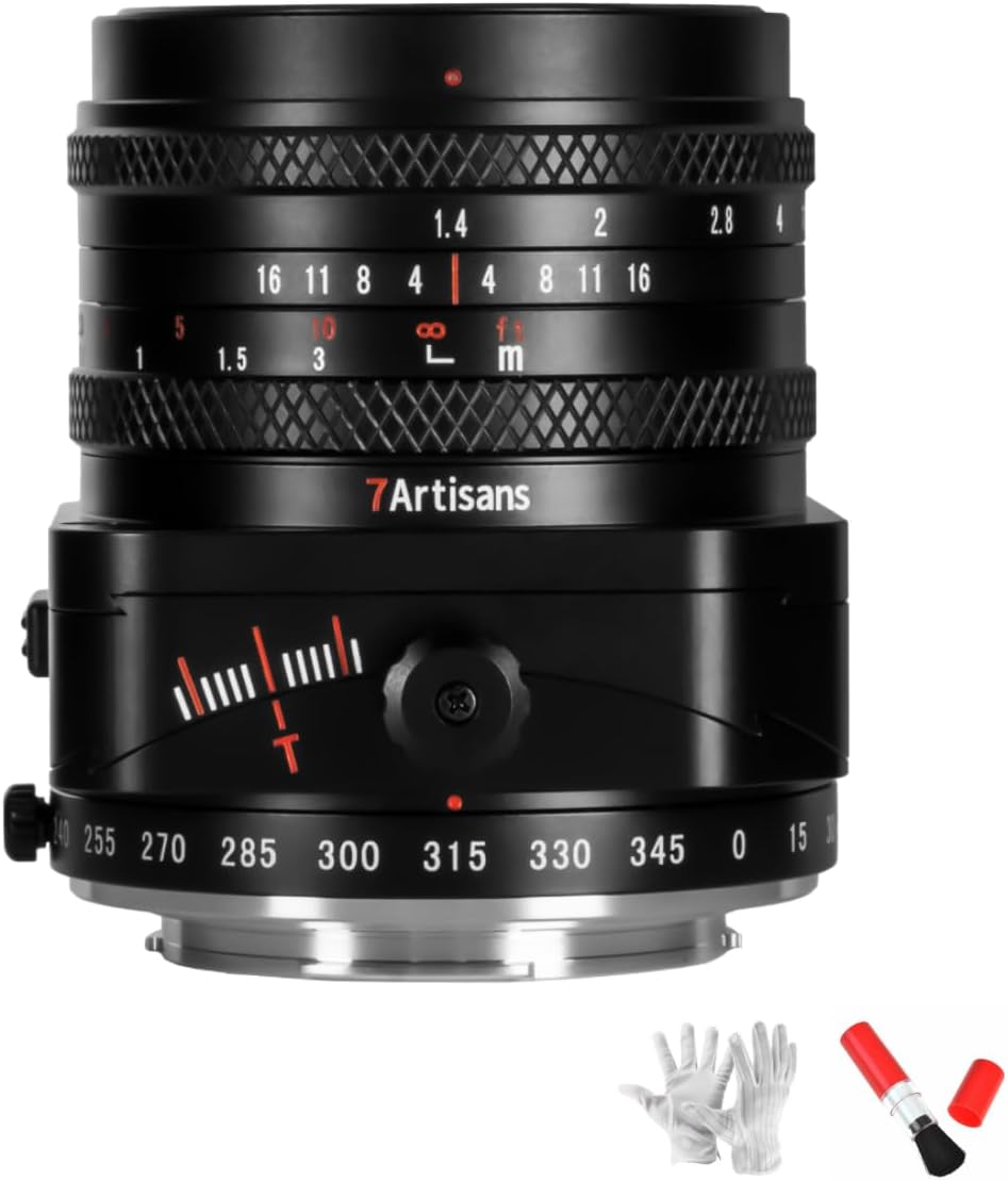 7ARTISANS 50mm F1.4 Tilt Shift APS-C Lens,7 element in 6 group,46°Angle of view,De-clicked Aperture ring,For M4/3 Mount Camera Panasonic GX9 G100 GH5 GH5II GH5S GH6,Olympus E-PL9 OM-1II OM-5 E-PM2.ect