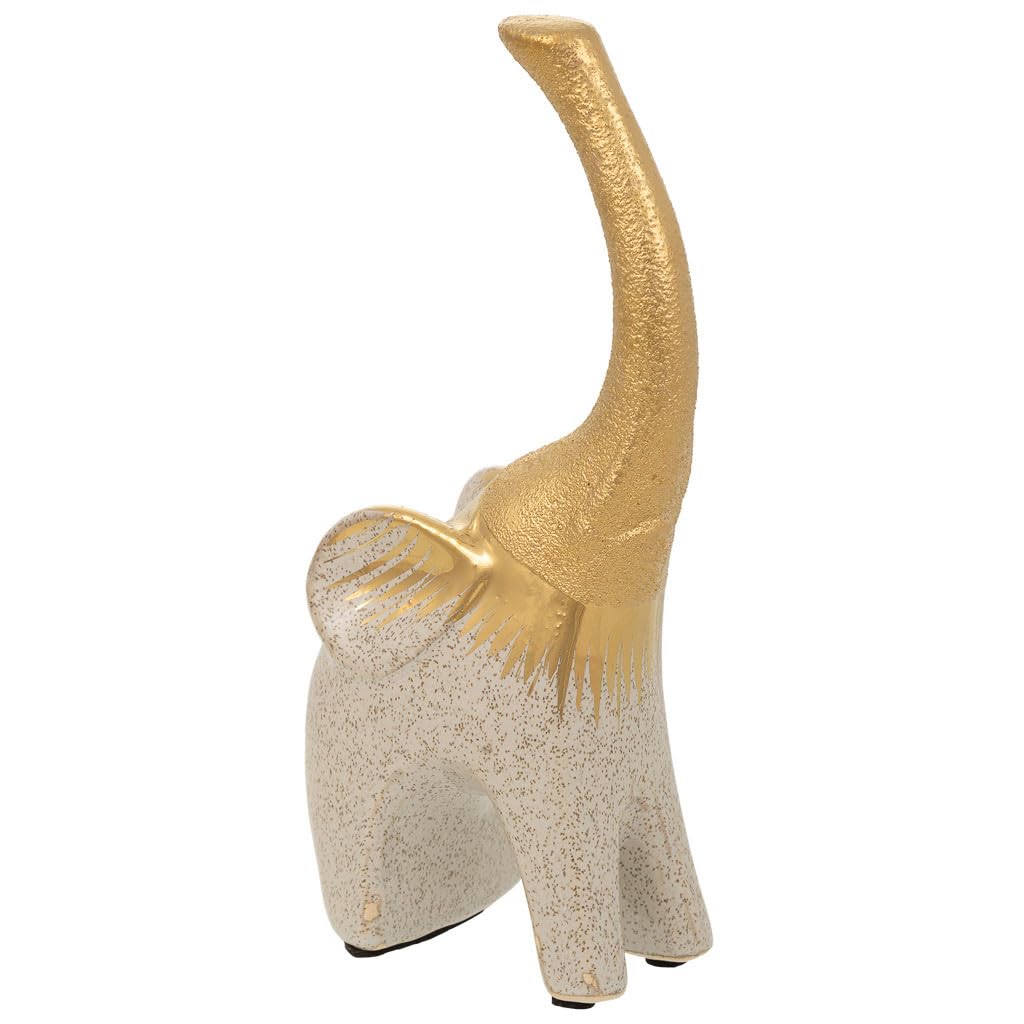 Éléphant en céramique or pour sublimer la décoration de votre salon moderne