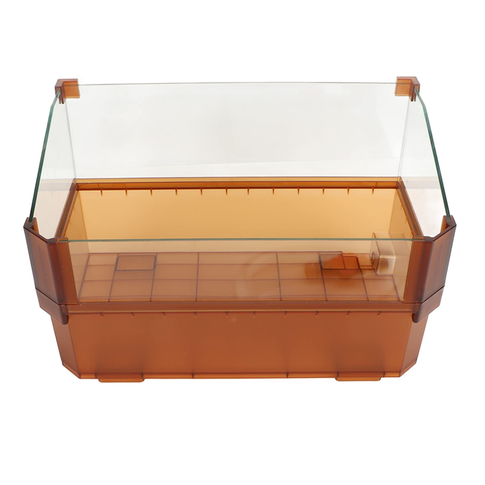 Tanque de Tortugas de Vidrio, hábitat para Tortugas acuáticas con diseño antiescape, recinto de Vidrio Transparente y Reforzado para pequeñas Tortugas, Peces, galápagos, cangrejos