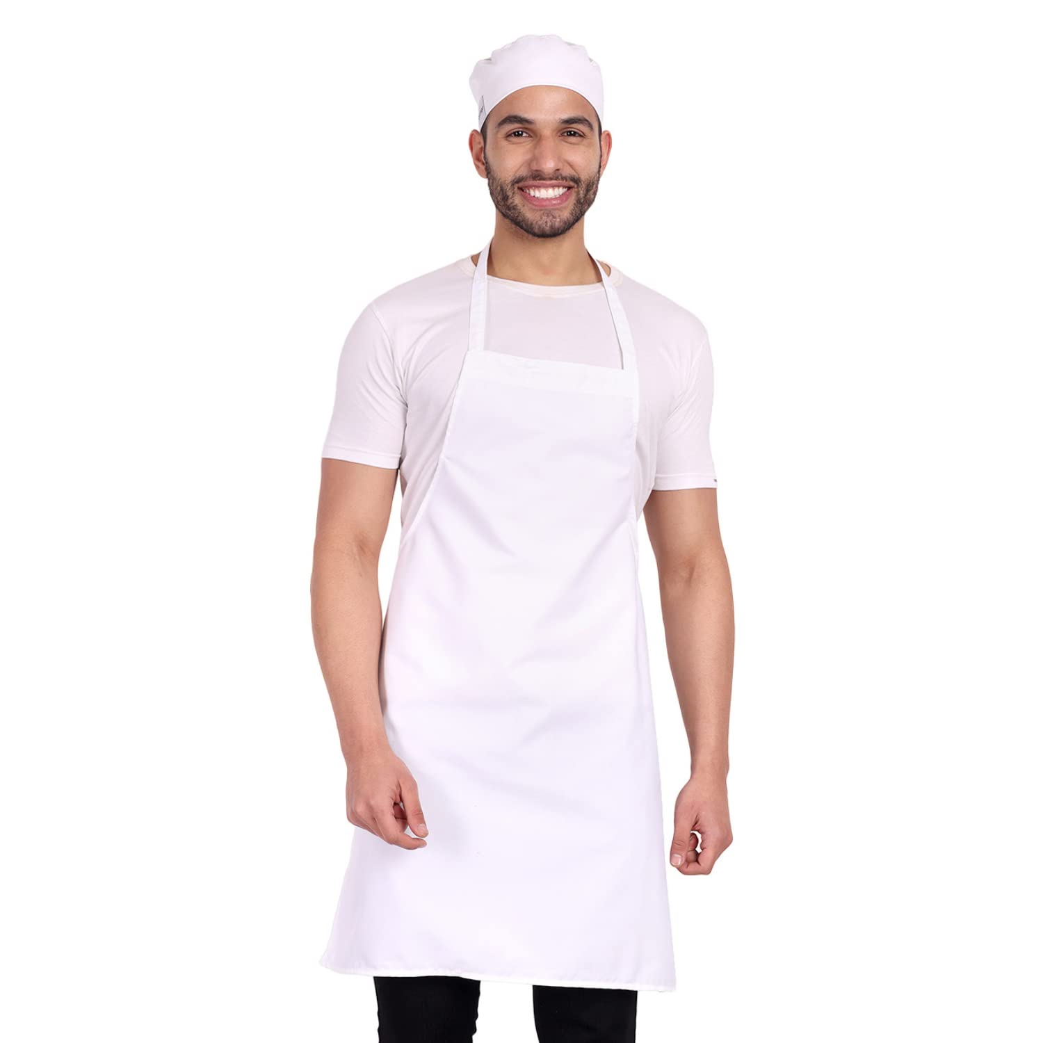 uniformer Chef Apron And Cap For Mens And Womens Suitable For Catering Colleges, Schools, Restaurants, Pubs, Cafes, Commercial, Kitchens, Hotels, Baking Party Etc.