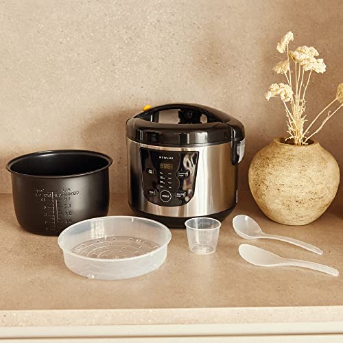 NEWLUX-Robot da Cucina Multifunzione 5L Mod.NEWCOOK con Vasca Antiaderente, Programmabile 24H, 9 Funzioni e 8 Menu Automatici. Mantiene caldo 24 ore | Nero - immagine 4