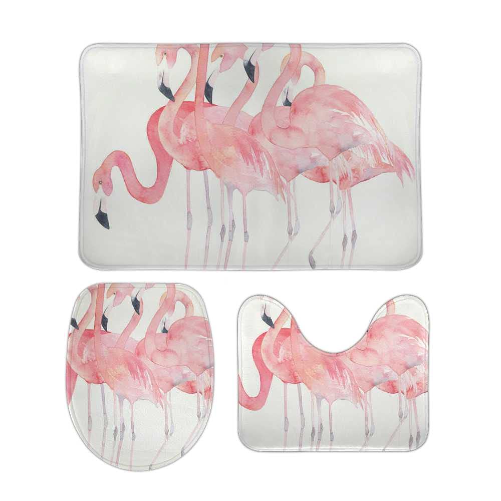 Tapis de salle de bain rose CHEHONG antidérapant en polaire corail ultra doux