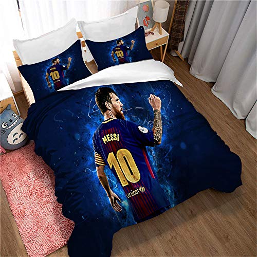 Ste-X Lionel Messi Ensemble De Literie Housse De Couette, Ensemble De Literie Amateur Microfibre Couette Et Taies d'oreiller Imprimées (200 x 200 cm,Style 05)