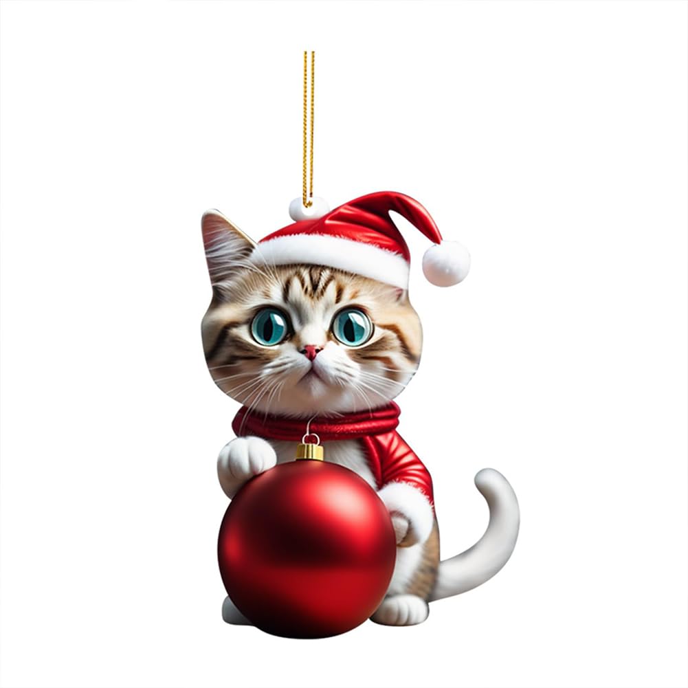 Amazon | クリスマス猫オーナメント 猫の吊り下げ飾り 1個/10個セット