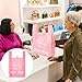 Harloon 200 Pcs Thank You T Shirt Bags Plastic 12'' x 20'' Reusable and Disposable Bags for Small Businesses Grocery(Pink)
