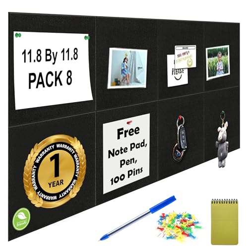 Image of Axmon Notice Board | Set of 8 | Self-Adhesive Bulletin Board for Wall | Vision Board for Manifestation | Message Board for Notes, Keys, Photos, Office, Kitchen, Home |