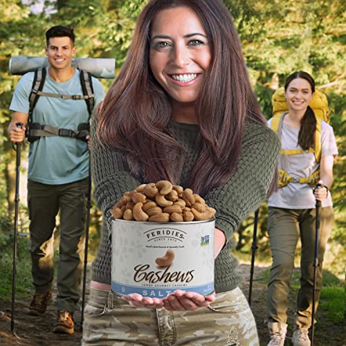 Feridies Jumbo Lightly Salted Cashews - 18Oz Vacuum Sealed Tin - Gmo Free And Kosher #TOP3