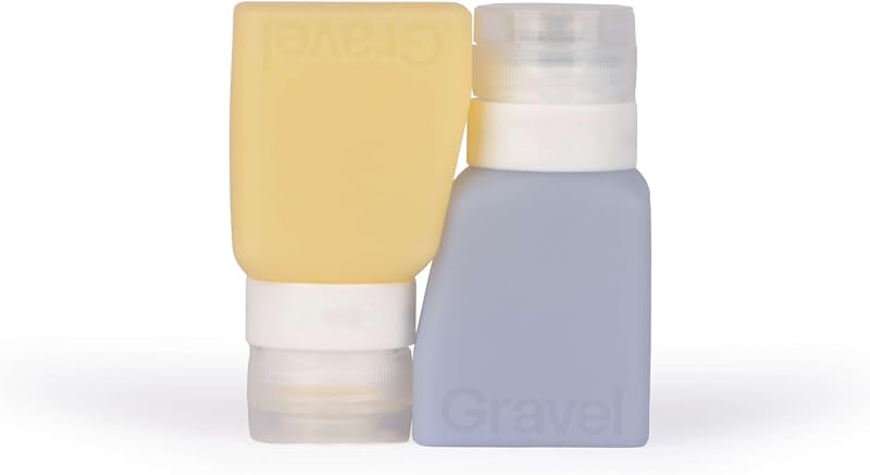 Frascos de silicone para viagem Gravel 88 mL, pacote com 2, Honey & Glacier