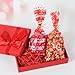 Valentine Treat Bags, 50 Pcs Valentines Cellophane Treat Bags, Heart Prints Clear Candy Cookie Goodies Gift Bags with 50Pcs Twist Ties for Wedding Mother's Day Party Favor Supplies, 5 Styles
