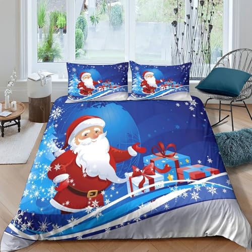 Housse de couette Noël microfibre super douce 3 pièces lit King durable - 4