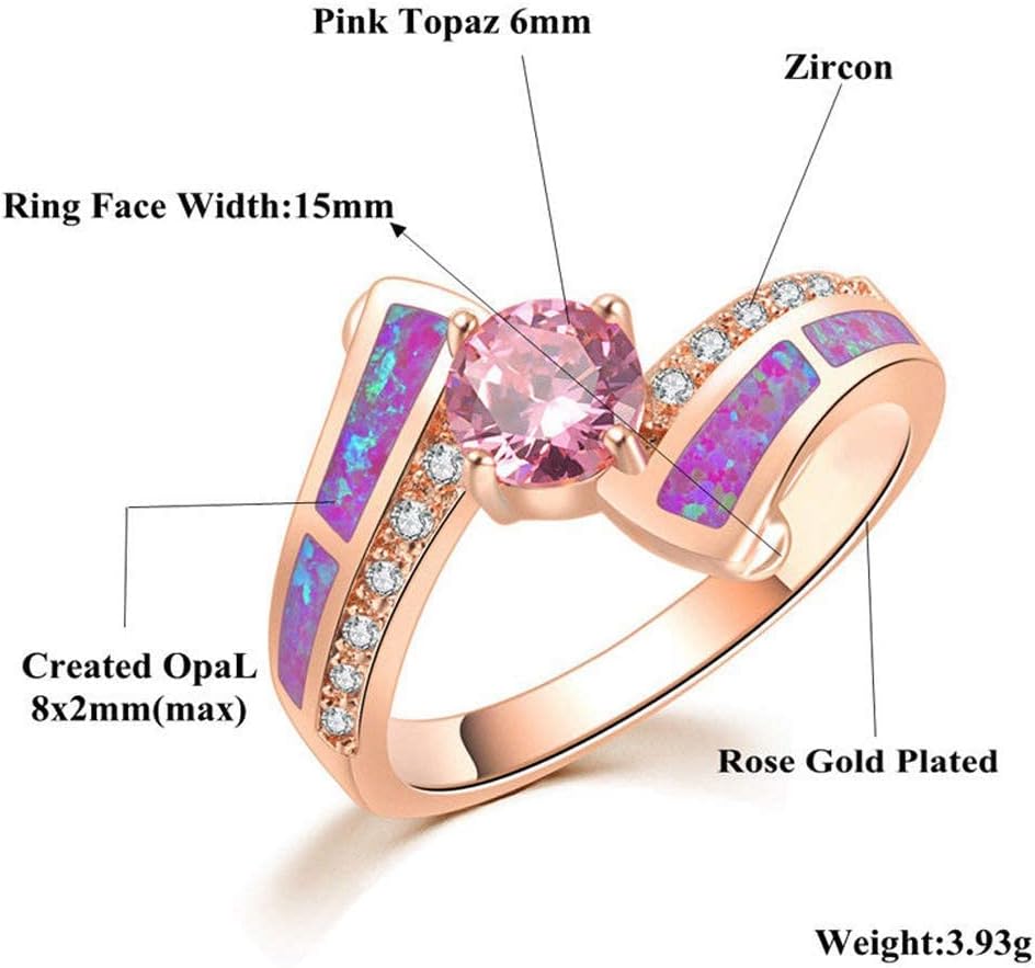 CiNily Womens Gold Plated Created Fire Opal Ring/Triangle Ring/Adjustable Wrap Open Ring for Teen Girls Size 5-13 - Image 6