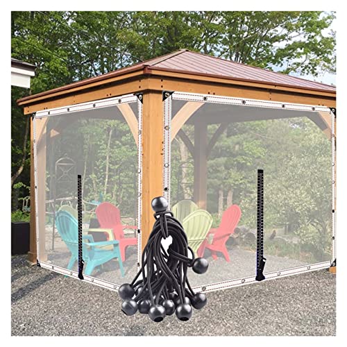 RLINZ Cortina Partición Transparente con Ojales Cortina Puerta Cortinas Terraza Jardín 0,3mm de Espesor para Patio, Balcón, Personalizable (5x3m)