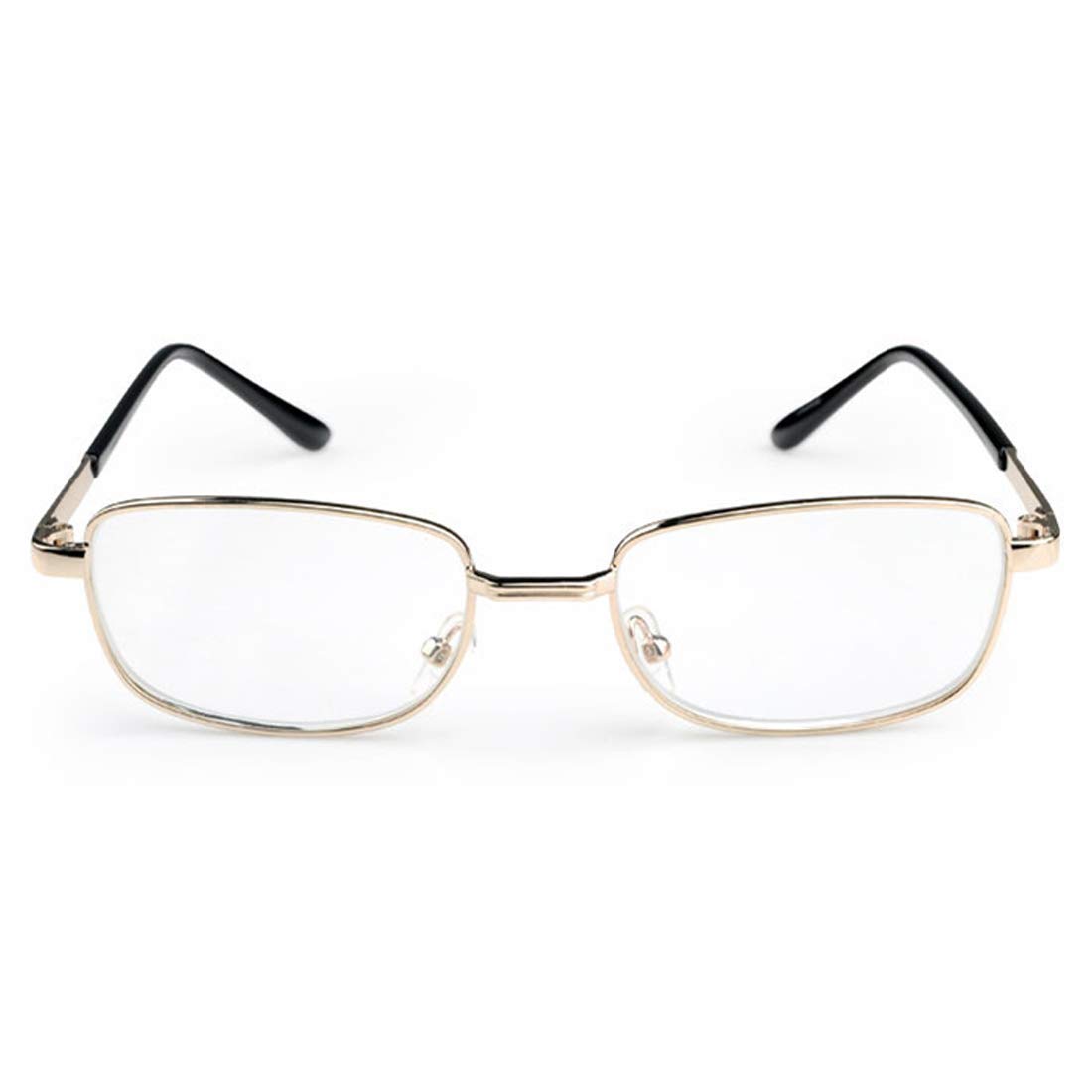 Inlefen Unisex-Lesebrille Rechteckiger Metallrahmen Vollrandbrille mit Federscharnieren Eyewea für Männer Frauen für Anti-Ermüdung und Ermüdung der Augen