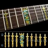 Fretboard Markers Inlay Sticker Decals for Guitar and Bass - Sword with Dragon-OC