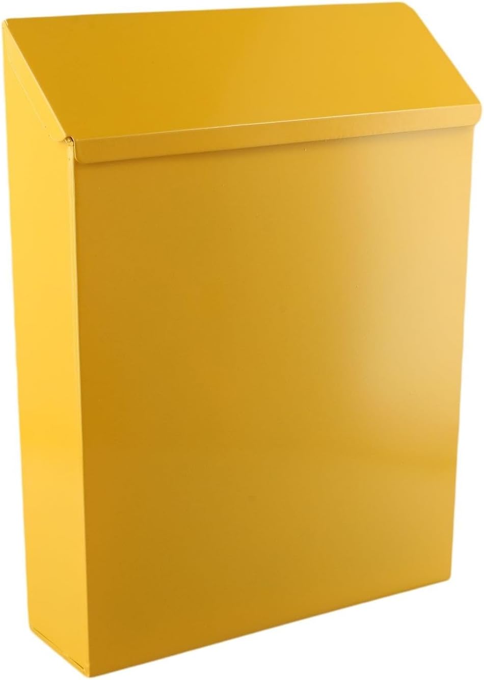 Lockable Wall Mount Mailbox with 2 Keys, Rustic Vintage Iron Design, Secure Mail Drop Box and Decorative Mailbox for Home or Office, Outdoor Post Box or Locking Suggestion Box,(Yellow)