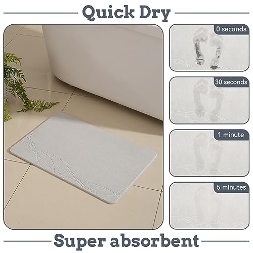 NAYAHOSE Stone Bath Mat, Diatomaceous Earth Shower Mat, Non-Slip Super Absorbent Quick Drying Bathroom Floor Mat - Image 2